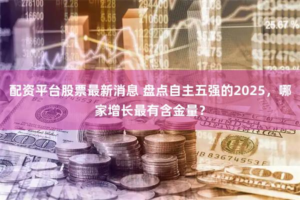 配资平台股票最新消息 盘点自主五强的2025，哪家增长最有含金量？